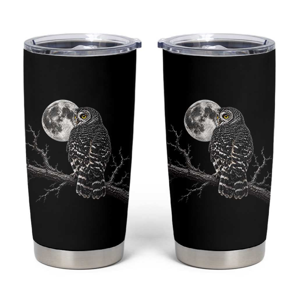 Owl Full Moon Graphic Tumbler Cup Vintage Dark Academia Bird
