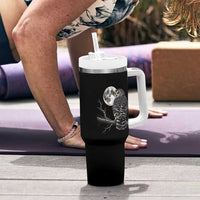 Owl Full Moon Graphic Tumbler With Handle Vintage Dark Academia Bird