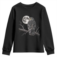 Owl Full Moon Graphic Youth Sweatshirt Vintage Dark Academia Bird