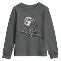 Owl Full Moon Graphic Youth Sweatshirt Vintage Dark Academia Bird