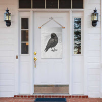 Winking Raven Crow Garden Flag Vintage Dark Academia Funny Bird Graphic