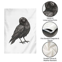 Winking Raven Crow Garden Flag Vintage Dark Academia Funny Bird Graphic