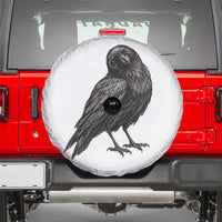 Winking Raven Crow Spare Tire Cover Vintage Dark Academia Funny Bird Graphic