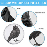 Winking Raven Crow Spare Tire Cover Vintage Dark Academia Funny Bird Graphic