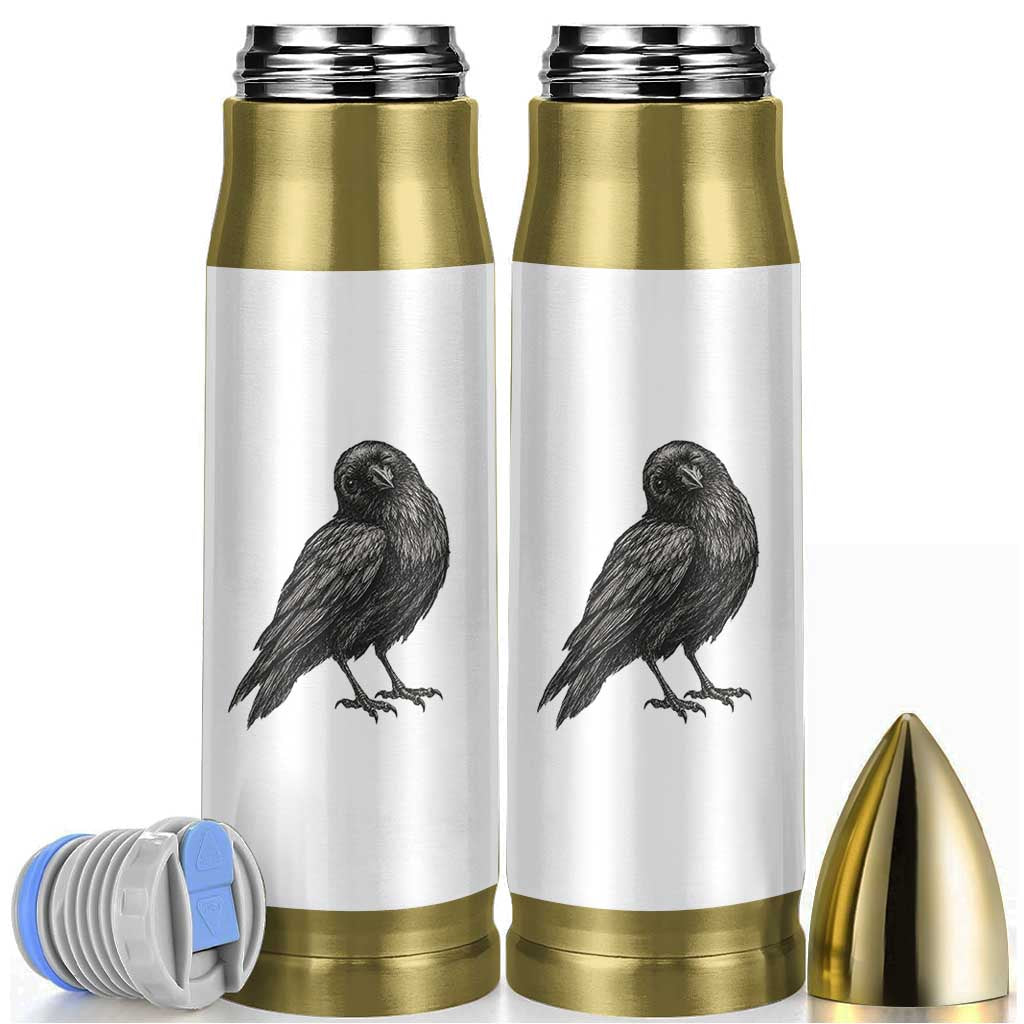 Winking Raven Crow Bullet Tumbler Vintage Dark Academia Funny Bird Graphic