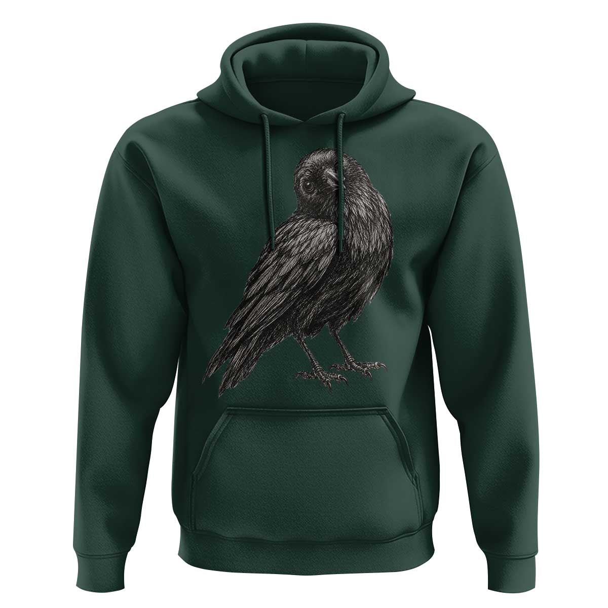 Winking Raven Crow Hoodie Vintage Dark Academia Funny Bird Graphic