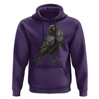 Winking Raven Crow Hoodie Vintage Dark Academia Funny Bird Graphic
