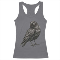 Winking Raven Crow Racerback Tank Top Vintage Dark Academia Funny Bird Graphic