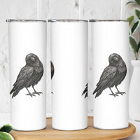 Winking Raven Crow Skinny Tumbler Vintage Dark Academia Funny Bird Graphic