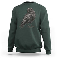 Winking Raven Crow Sweatshirt Vintage Dark Academia Funny Bird Graphic