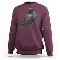 Winking Raven Crow Sweatshirt Vintage Dark Academia Funny Bird Graphic