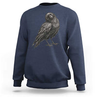 Winking Raven Crow Sweatshirt Vintage Dark Academia Funny Bird Graphic
