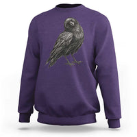 Winking Raven Crow Sweatshirt Vintage Dark Academia Funny Bird Graphic