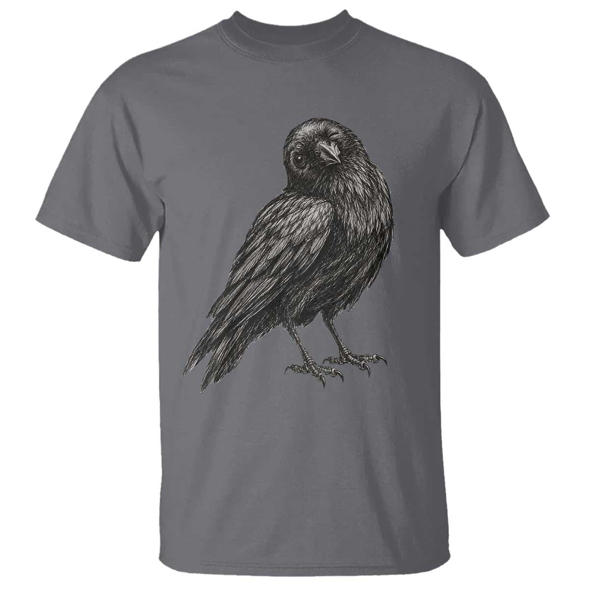 Winking Raven Crow T Shirt Vintage Dark Academia Funny Bird Graphic