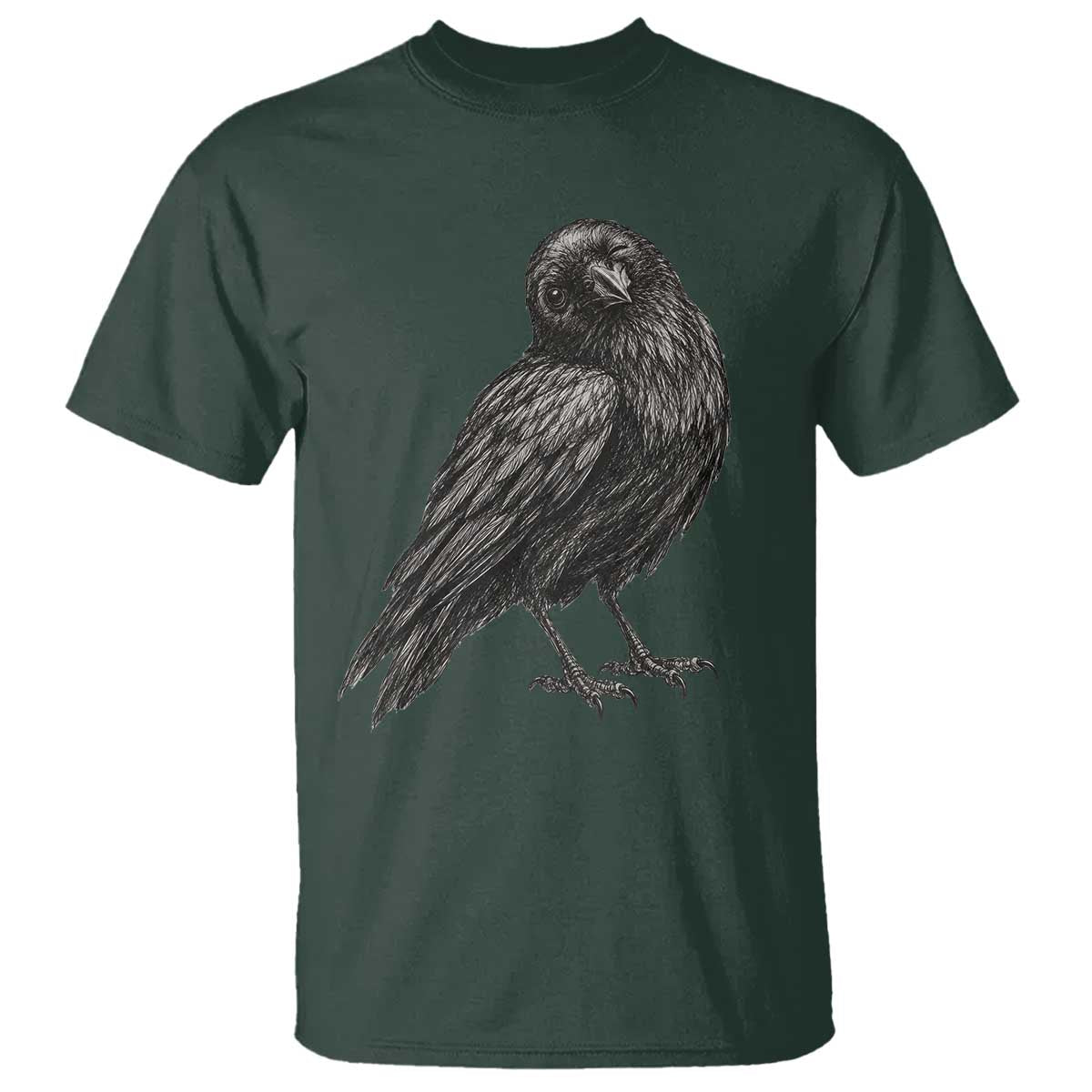Winking Raven Crow T Shirt Vintage Dark Academia Funny Bird Graphic