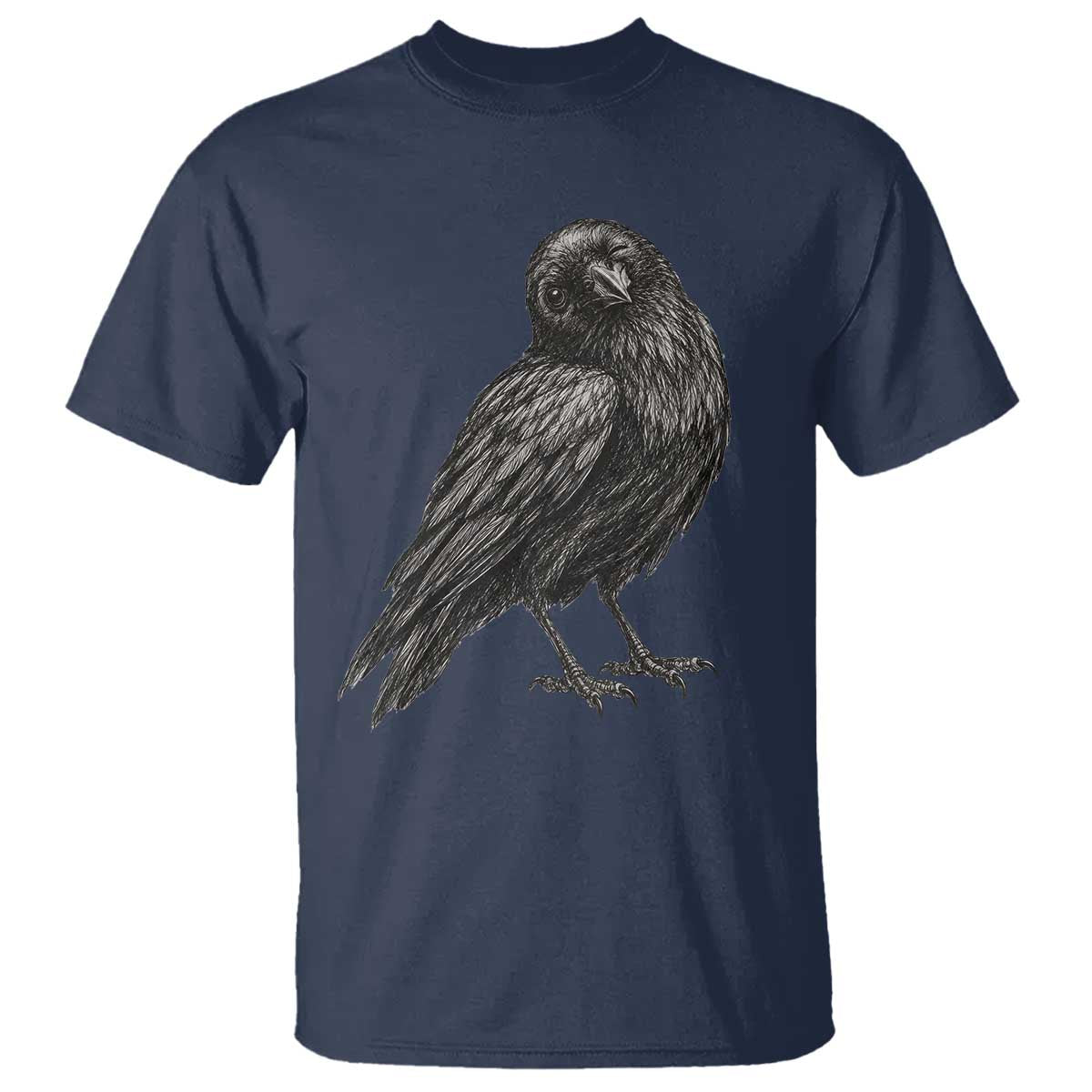 Winking Raven Crow T Shirt Vintage Dark Academia Funny Bird Graphic