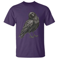Winking Raven Crow T Shirt Vintage Dark Academia Funny Bird Graphic