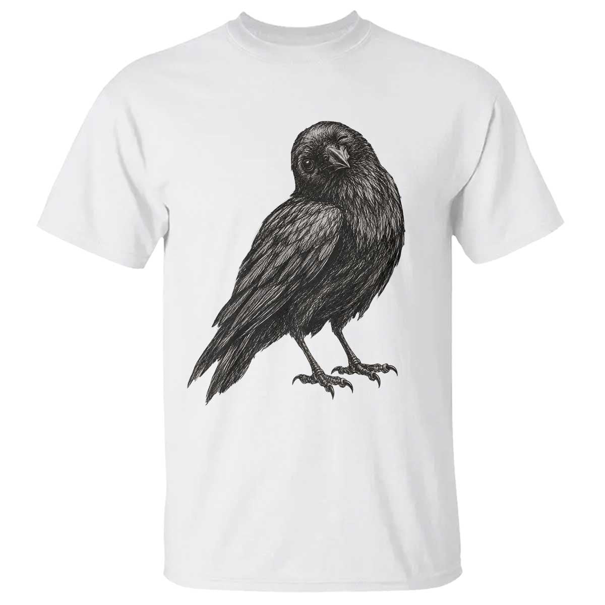Winking Raven Crow T Shirt Vintage Dark Academia Funny Bird Graphic