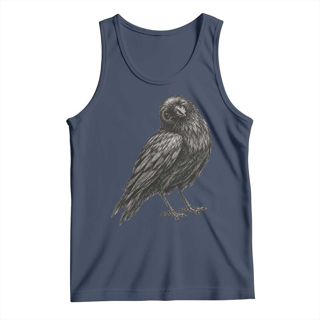 Winking Raven Crow Tank Top Vintage Dark Academia Funny Bird Graphic