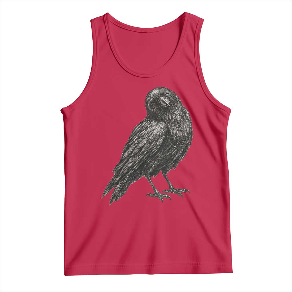 Winking Raven Crow Tank Top Vintage Dark Academia Funny Bird Graphic