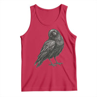 Winking Raven Crow Tank Top Vintage Dark Academia Funny Bird Graphic