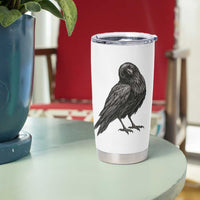 Winking Raven Crow Tumbler Cup Vintage Dark Academia Funny Bird Graphic