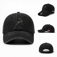 Winking Raven Crow Washed Cotton Baseball Cap Vintage Dark Academia Funny Bird Graphic