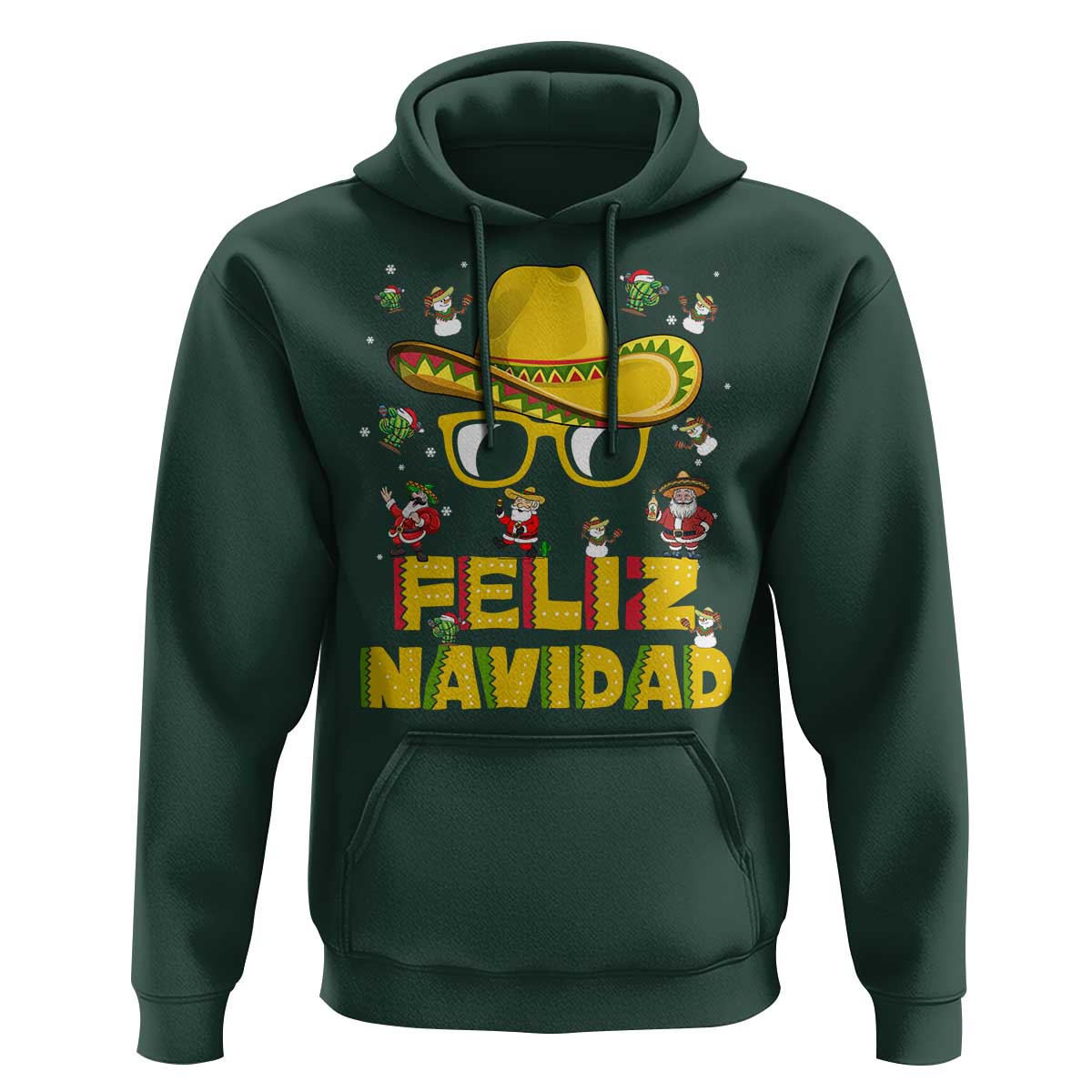 Mexico Christmas Hoodie Feliz Navidad Sombrero