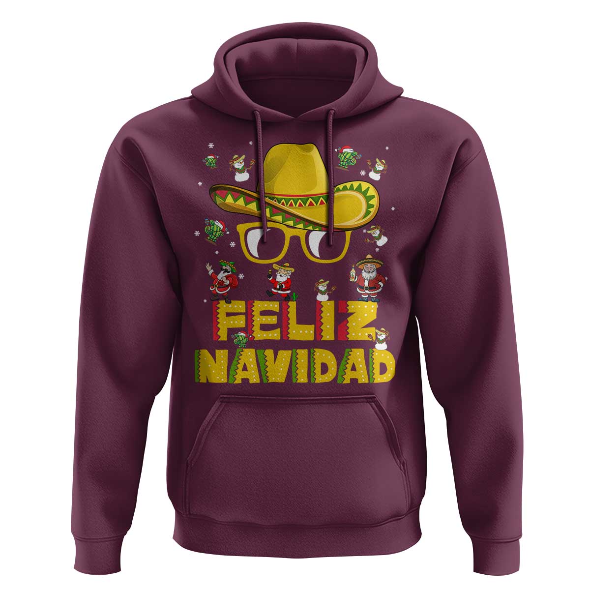 Mexico Christmas Hoodie Feliz Navidad Sombrero