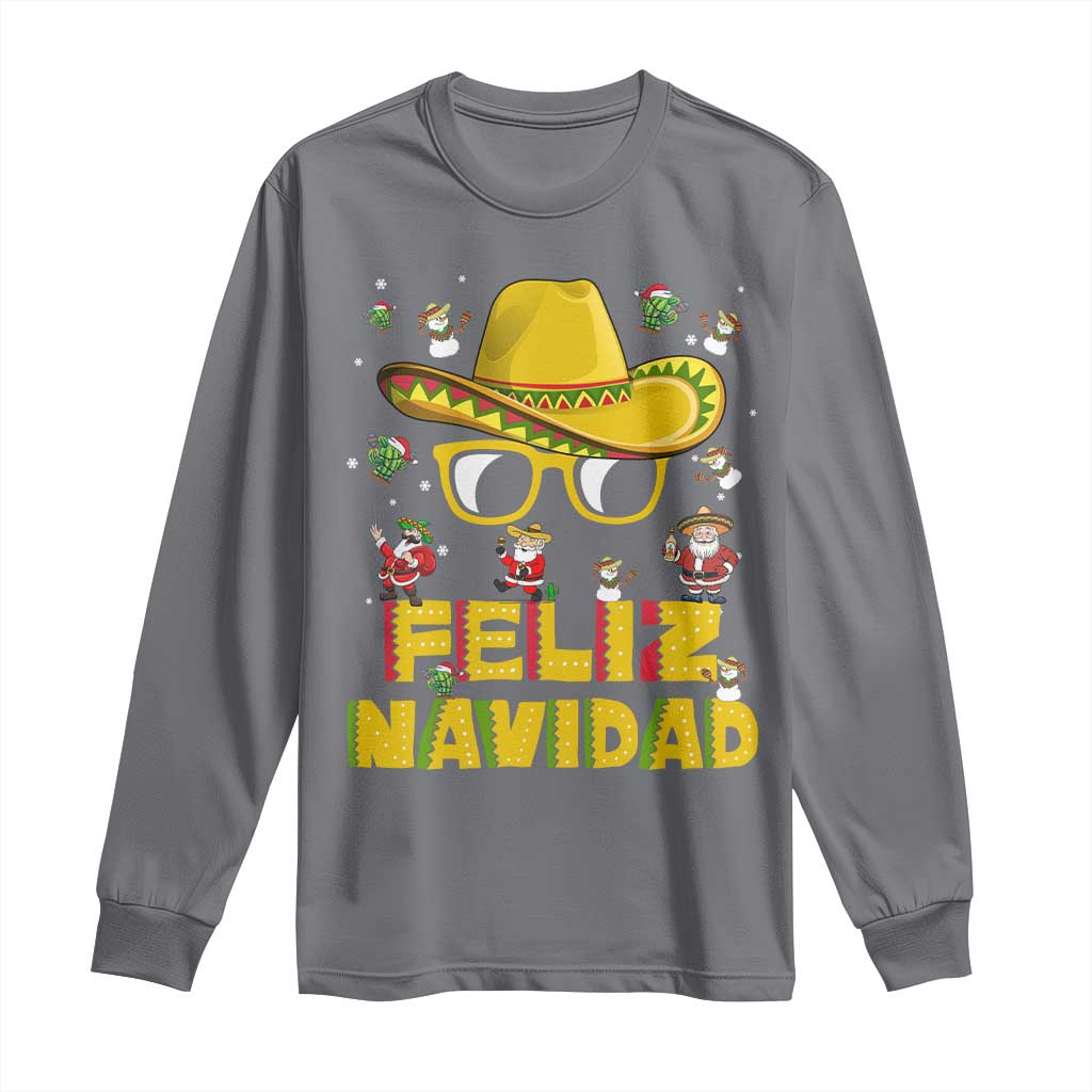 Mexico Christmas Long Sleeve Shirt Feliz Navidad Sombrero