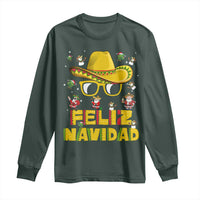 Mexico Christmas Long Sleeve Shirt Feliz Navidad Sombrero