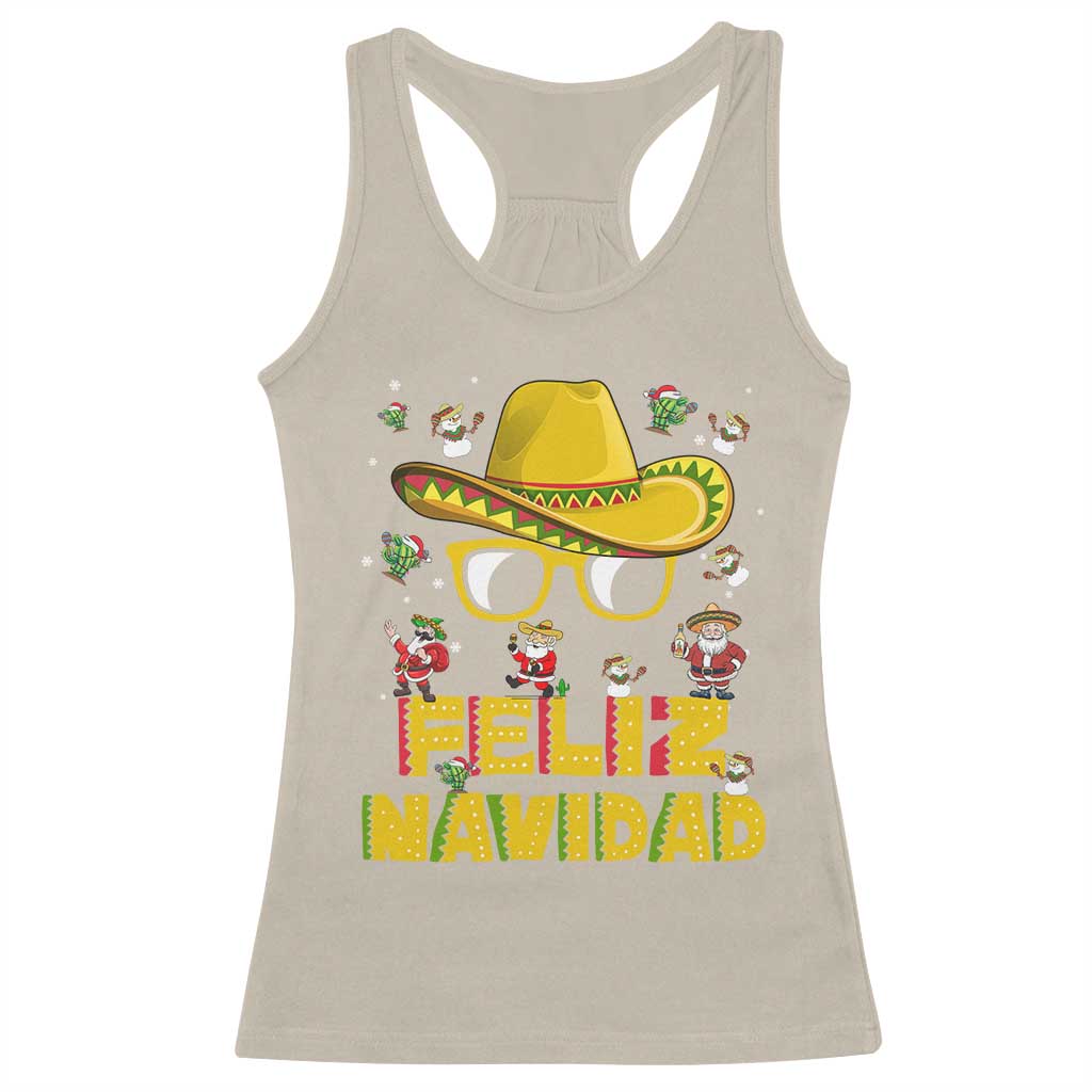 Mexico Christmas Racerback Tank Top Feliz Navidad Sombrero