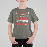 Funny Christmas T Shirt For Kid Being Related To Me Is Really The Only Gift You Need Xmas Lights - Wonder Print Shop