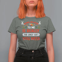 Funny Christmas T Shirt For Women Being Related To Me Is Really The Only Gift You Need Xmas Lights - Wonder Print Shop
