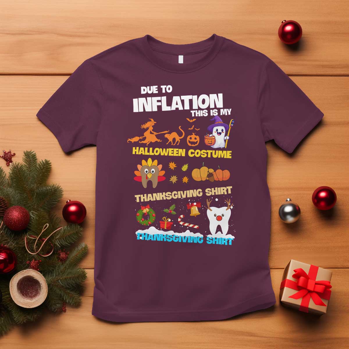 Teeth Christmas T Shirt My Spooky Halloween Thanksgiving Ugly Christmas Dentist Gift - Wonder Print Shop