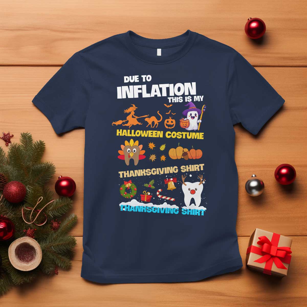 Teeth Christmas T Shirt My Spooky Halloween Thanksgiving Ugly Christmas Dentist Gift - Wonder Print Shop