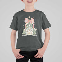 Christian Christmas T Shirt For Kid Oh Come Let Us Adore Him Nativity Christmas Tree Bow - Wonder Print Shop