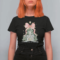 Christian Christmas T Shirt For Women Oh Come Let Us Adore Him Nativity Christmas Tree Bow - Wonder Print Shop