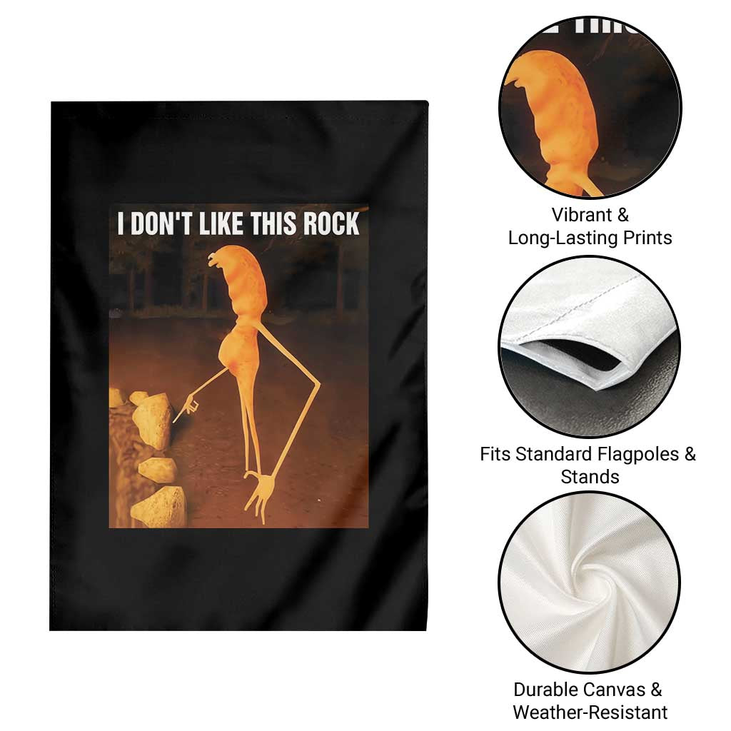 Marcus The Worm Christmas Garden Flag I Don't Like This Rock Funny Meme - Wonder Print Shop
