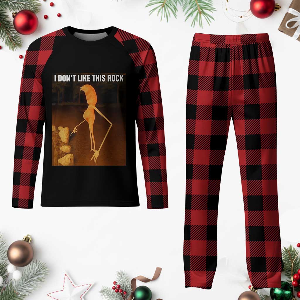 Marcus The Worm Christmas Plaid Pajama Set I Don't Like This Rock Funny Meme - Wonder Print Shop