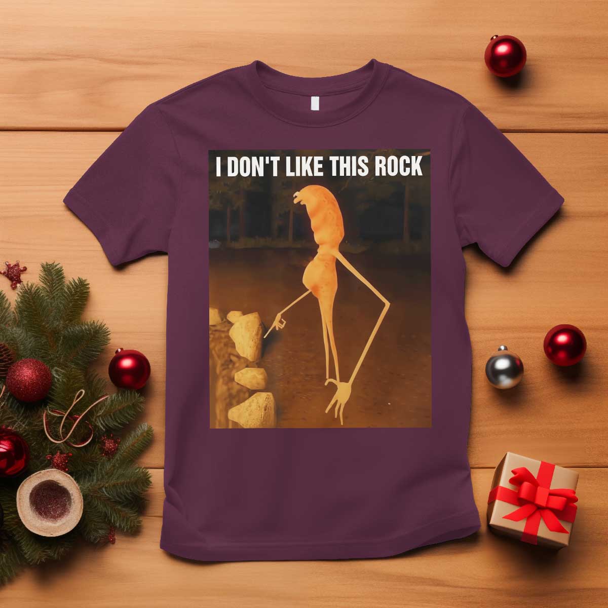 Marcus The Worm Christmas T Shirt I Don't Like This Rock Funny Meme - Wonder Print Shop