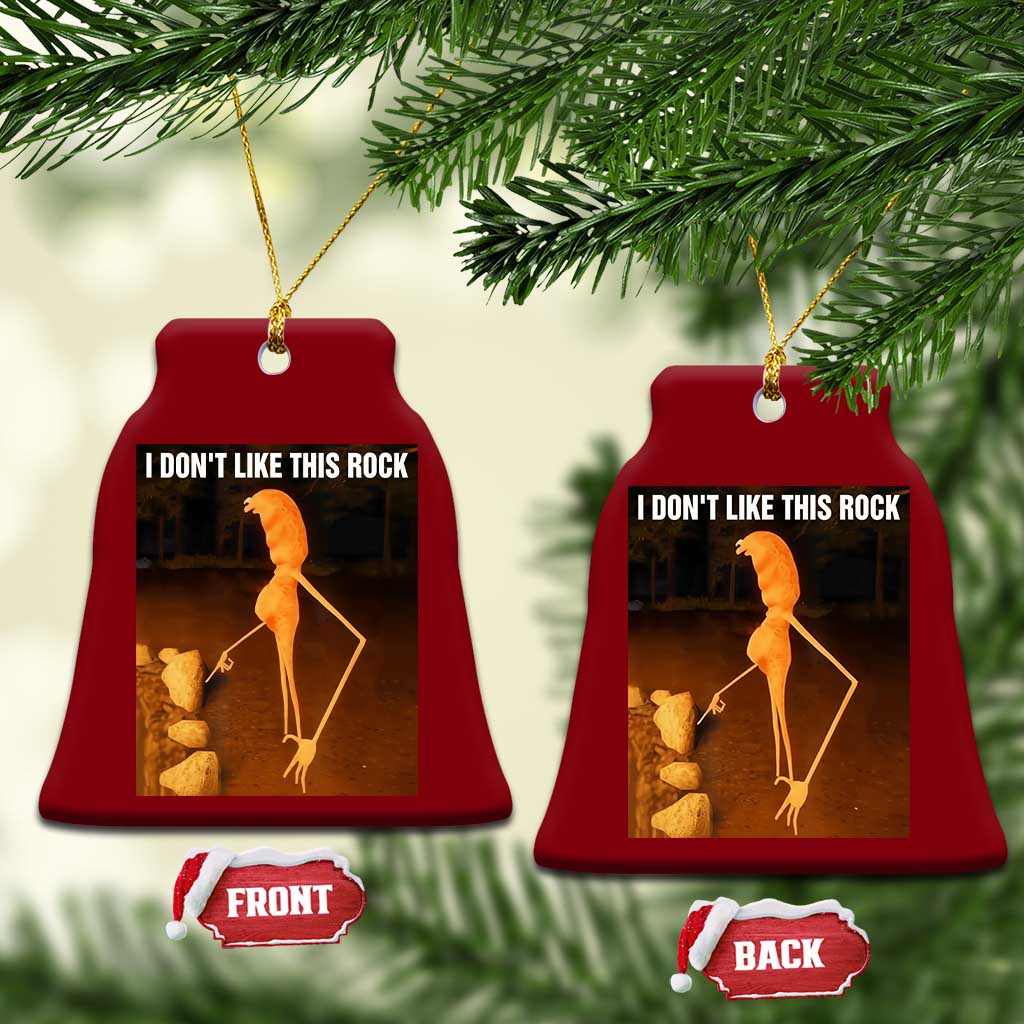 Marcus The Worm Christmas Ceramic Ornament I Don't Like This Rock Funny Meme - Wonder Print Shop