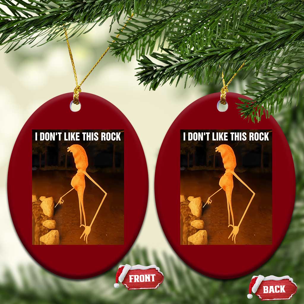 Marcus The Worm Christmas Ceramic Ornament I Don't Like This Rock Funny Meme - Wonder Print Shop