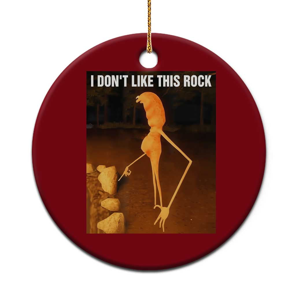 Marcus The Worm Christmas Ceramic Ornament I Don't Like This Rock Funny Meme - Wonder Print Shop