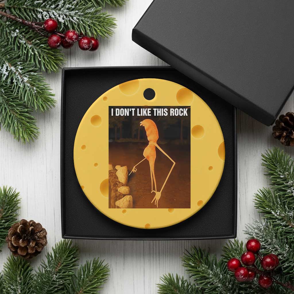 Marcus The Worm Christmas Ceramic Ornament I Don't Like This Rock Funny Meme - Wonder Print Shop