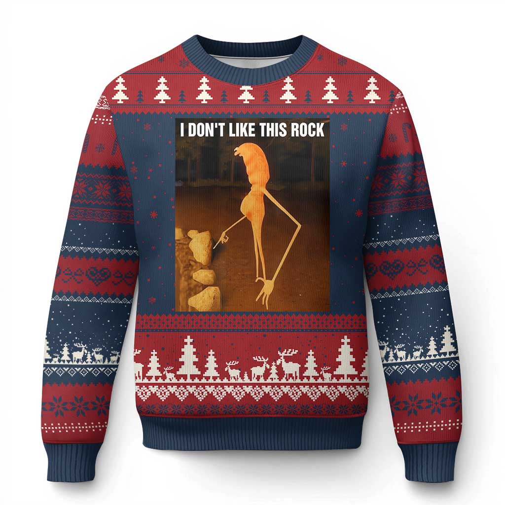 Marcus The Worm Xmas Ugly Christmas Sweater I Don't Like This Rock Funny Meme - Wonder Print Shop