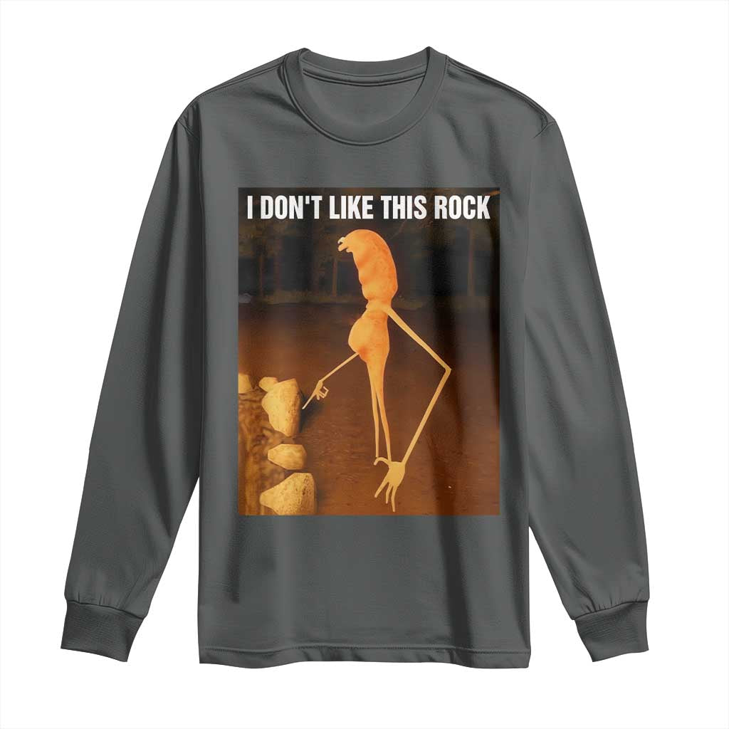 Marcus The Worm Christmas Long Sleeve Shirt I Don't Like This Rock Funny Meme - Wonder Print Shop