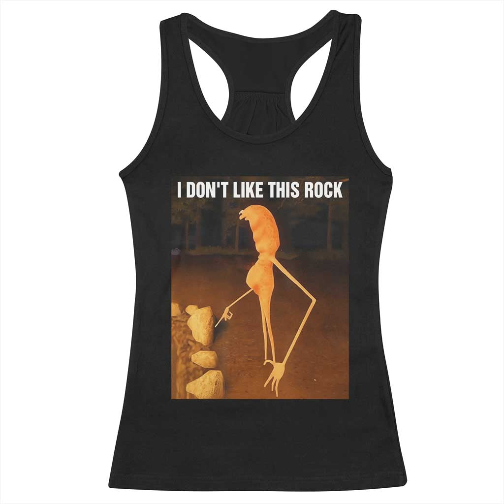 Marcus The Worm Christmas Racerback Tank Top I Don't Like This Rock Funny Meme - Wonder Print Shop