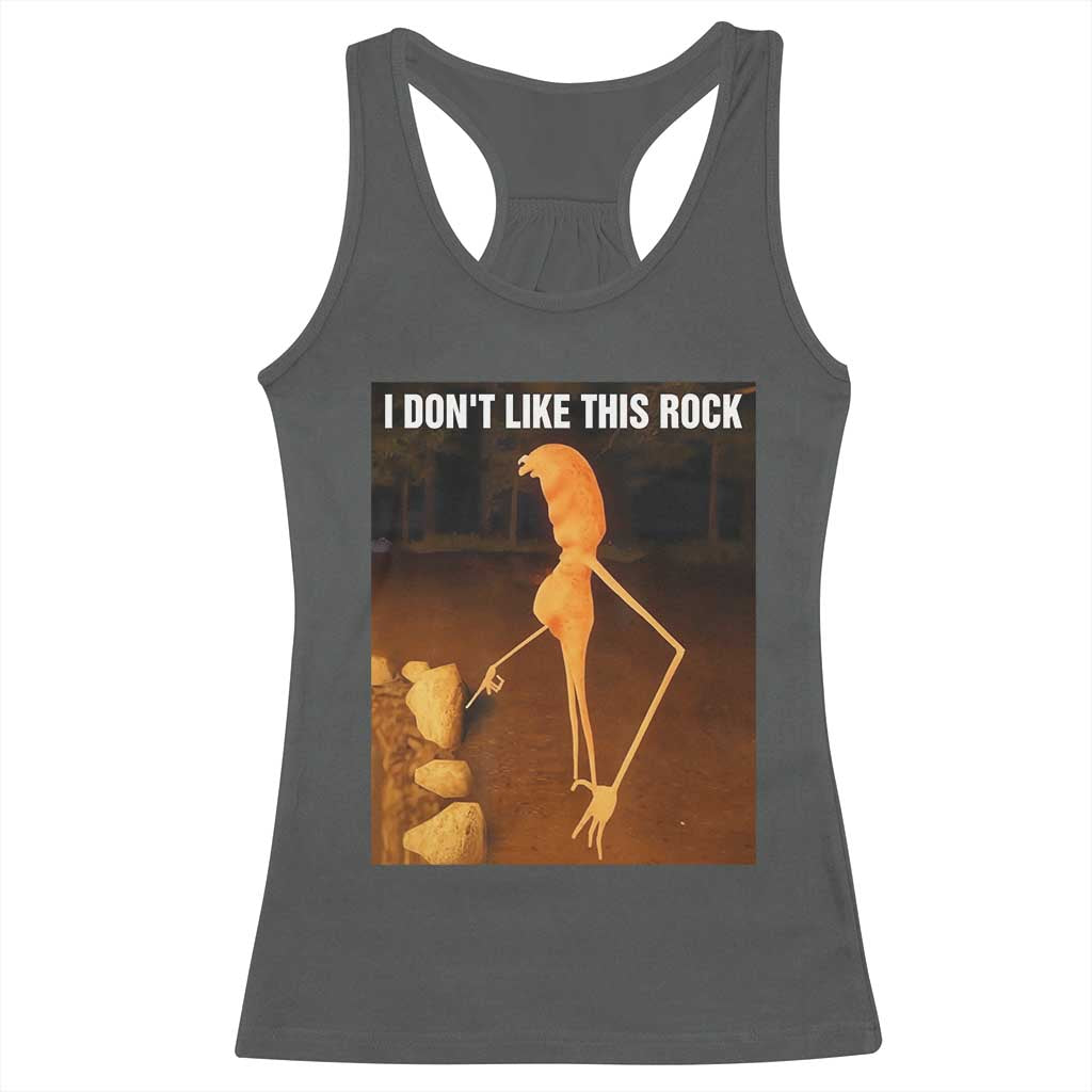 Marcus The Worm Christmas Racerback Tank Top I Don't Like This Rock Funny Meme - Wonder Print Shop