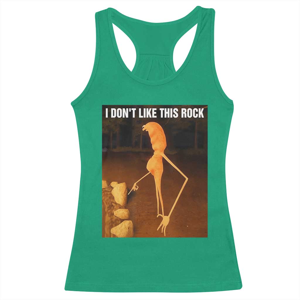 Marcus The Worm Christmas Racerback Tank Top I Don't Like This Rock Funny Meme - Wonder Print Shop